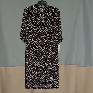 Purple polka dot print dress